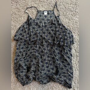Old Navy Black Asymmetrical Ruffled Camisole